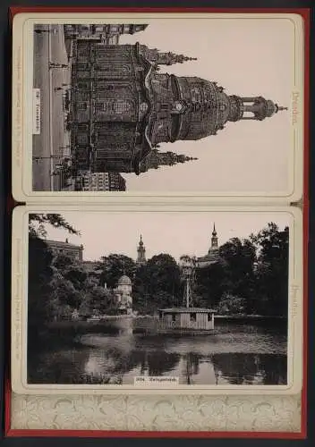 20 Fotografien Stengel & Co., Dresden, Ansicht Dresden, Leporello mit kgl. Belvedere, Kunst-Akademie, Helbigs Etabl.