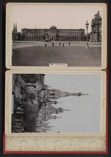 20 Fotografien Stengel & Co., Dresden, Ansicht Dresden, Leporello mit kgl. Belvedere, Kunst-Akademie, Helbigs Etabl.