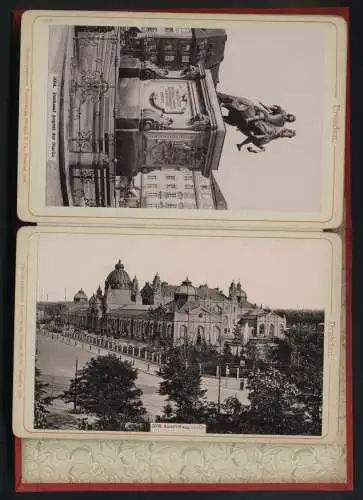 20 Fotografien Stengel & Co., Dresden, Ansicht Dresden, Leporello mit kgl. Belvedere, Kunst-Akademie, Helbigs Etabl.