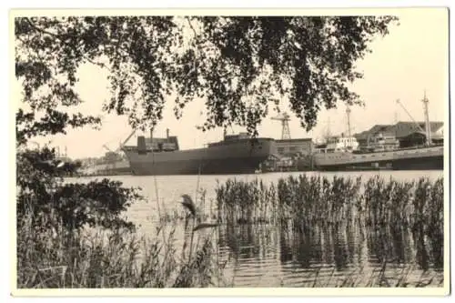 3 Fotografien Ansicht Rendsburg, Blick zur Werft Nobiskrug, Hochbrücke, Nord-Ostsee-Kanal