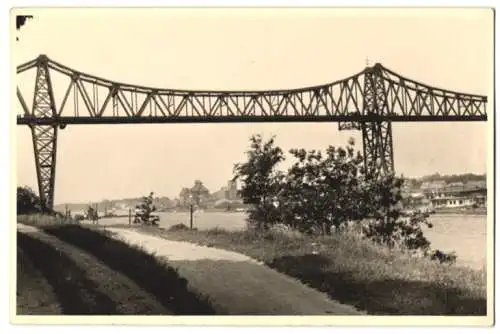 3 Fotografien Ansicht Rendsburg, Blick zur Werft Nobiskrug, Hochbrücke, Nord-Ostsee-Kanal