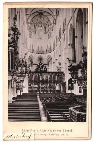 Fotografie J. Nöhring, Lübeck, Ansicht Lübeck, Marienkirche, Innenansicht