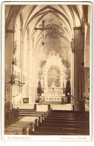 Fotografie Th. Creifeld's, Cöln, Ansicht Köln, Kirche St. Ursula Innenansicht mit Altar