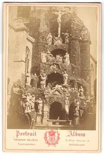 Fotografie Prosper Delceul, Bruxelles, Ansicht Antwerpen, Sankt Pauluskirche mit Skulpturen-Gruppe