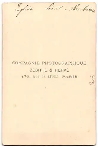 Fotografie Debitte & Herve, Paris, Ansicht Paris, Eglise St. Ambroise, Litfasssäule