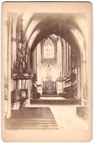 Fotografie unbekannter Fotograf, Ansicht Augsburg, Dom Innenansicht mit Blick zum Altar