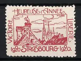 Reklamemarke Strasbourg 1920, Heureuse Année, Stadtsilhouette