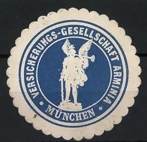 Reklamemarke München, Versicherungsgesellschaft Arminia, geflügelter Bote