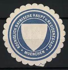 Reklamemarke München, Koeniglich Bayrische Haupt- und Residenzstadt, Wappenschild