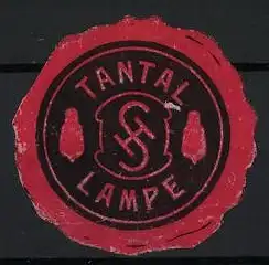 Reklamemarke Tantal Lampe, Logo und Glühbirnen