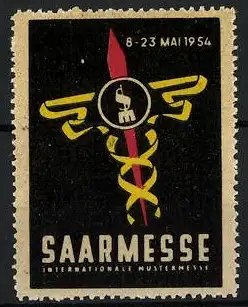 Reklamemarke Saarmesse 1954, Internationale Mustermesse, Elefantensymbol