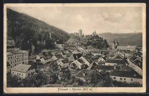 AK Friesach i. Kärnten, Teilansicht aus der Vogelschau