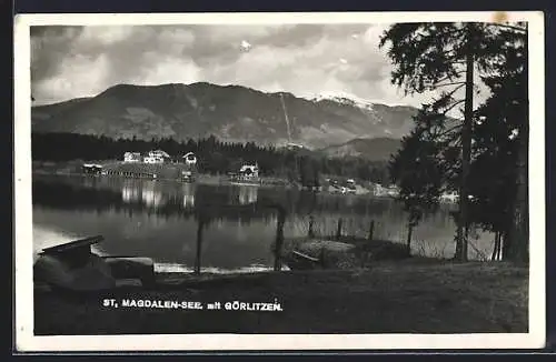 AK Villach, Uferpartie am St. Magdalenen-See mit Görlitzen