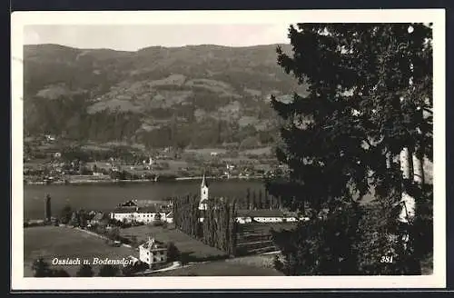 AK Ossiach, Ortsansicht mit Bodensdorf