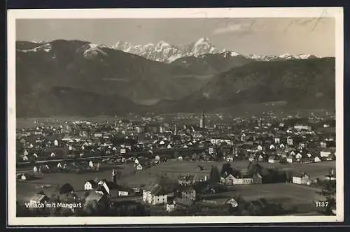 AK Villach, Ortsansicht mit Mangart