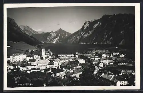 AK Ebensee, Teilansicht aus der Vogelschau