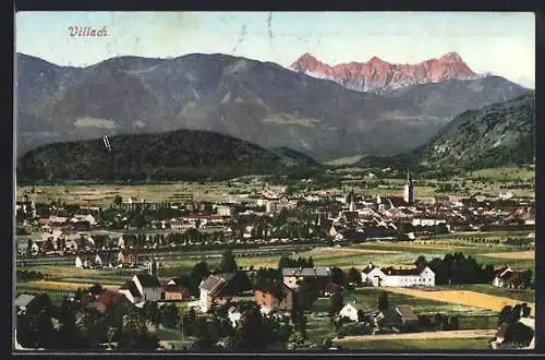 AK Villach, Teilansicht aus der Vogelschau