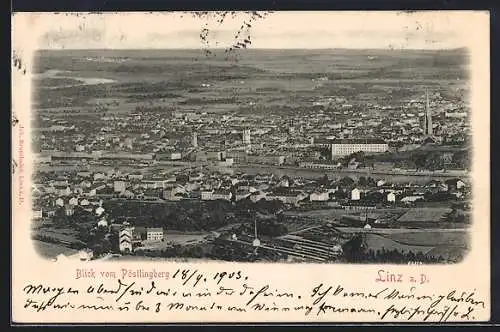 AK Linz a. D., Blick vom Pöstlingberg