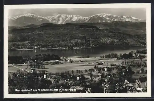AK Krumpendorf am Wörthersee, Blick gegen den Mittagskogel