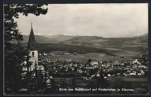 AK Feldkirchen in Kärnten, Ortsansicht von Rottendorf gesehen