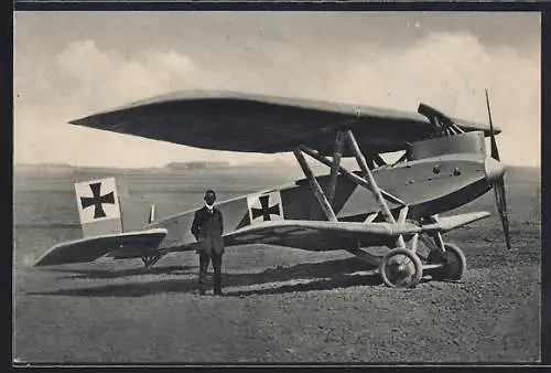 AK Ganzmetall-Flugzeug Junkers-J 4 auf der Startbahn