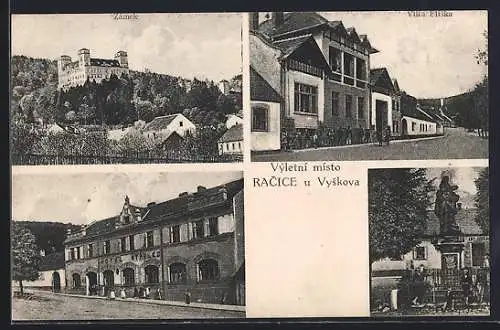 AK Racice u Vyskova, Hotel Streled, Zamek, Villa Eliska