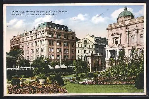 AK Beograd, Vue sur la rue du Roi Milan