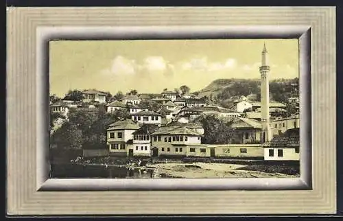 AK Sarajevo, Ortsansicht mit Minarett