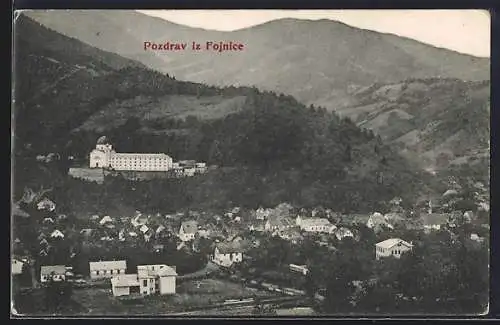 AK Fojnica, Teilansicht aus der Vogelschau