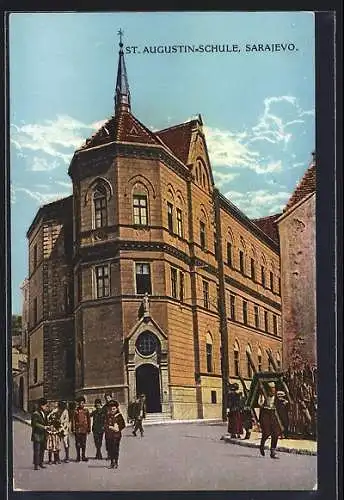 AK Sarajevo, St. Augustin-Schule mit Schülern