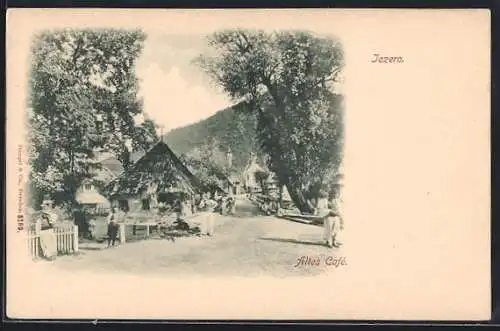 AK Jezero, Altes Café mit Strassenpartie