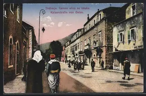 AK Trebinje, Kaiserstrasse von Osten