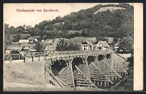 AK Zavidovic, Teilansicht mit Brücke