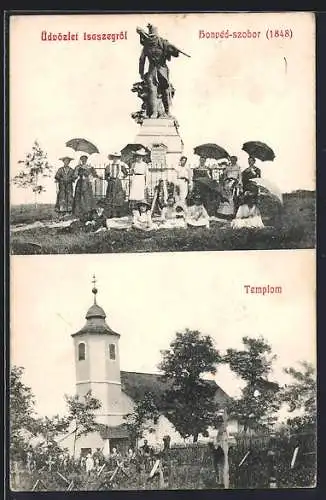 AK Isaszeg, Honvéd-szobor, Templom