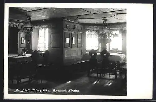 AK Bergfried-Hütte, Berghütte im Gemeineck, Innenansicht