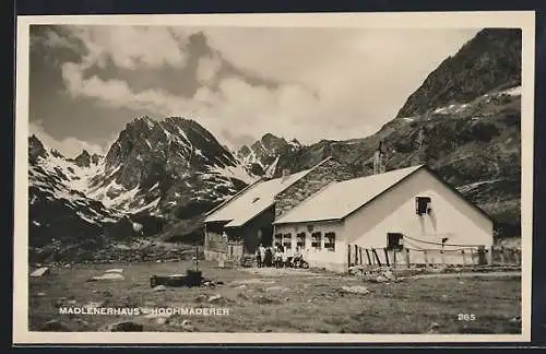 AK Madlener Haus vor dem Hochmaderer in der Silvretta