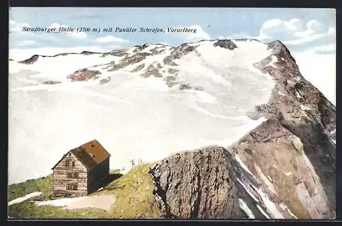 AK Strassburger Hütte, Berghütte mit Panüler Schrofen, Vorarlberg