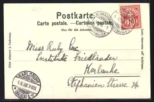 Künstler-AK K. Mutter: Basel, 2 Ansichten, um 1900