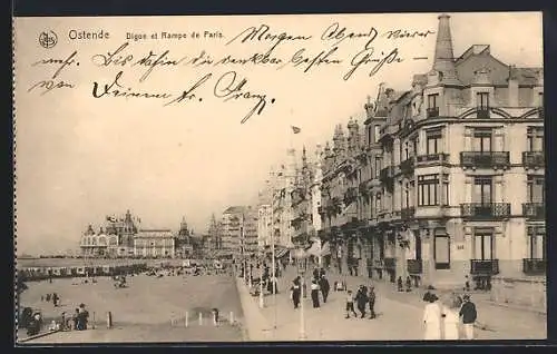 AK Ostende, La Digue et Rampe de Paris