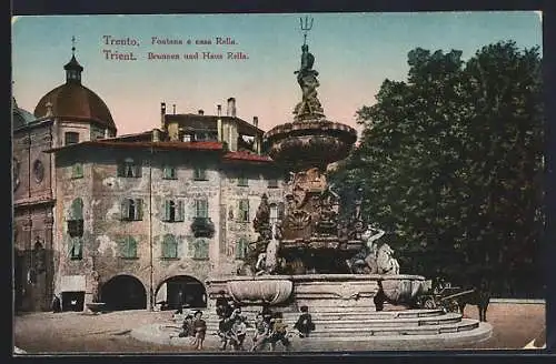 AK Trento, Brunnen und Haus Rella