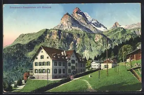 Künstler-AK Braunwald, Sanatorium mit Ortstock