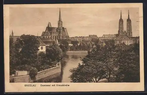 AK Breslau, Dominsel mit Kreuzkirche