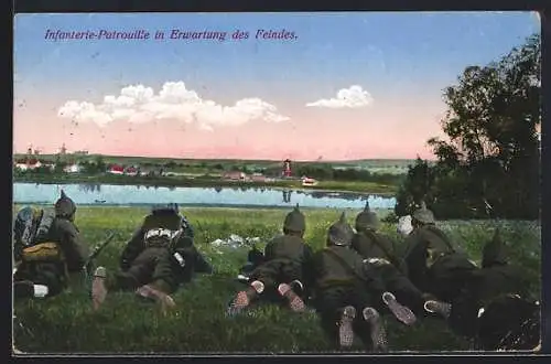 AK Infanterie-Patrouille in Erwartung des Feindes