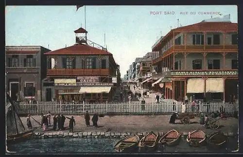 AK Port Said, Rue du Commerce, Hotel Continental Cairo