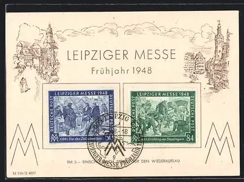 AK Leipzig, Leipziger Messe Frühjahr 1948, Teilansichten