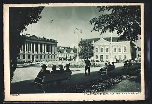 AK Posen / Poznan, Raczynski-Bibiliothek am Wilhelmplatz