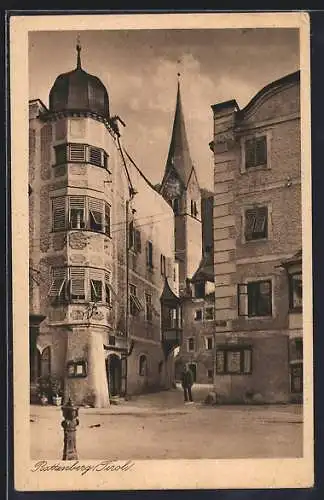 AK Rattenberg, Ortspartie mit Kirche