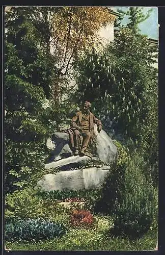 AK Linz a. D., Adalbert Stifter-Denkmal auf der Promenade