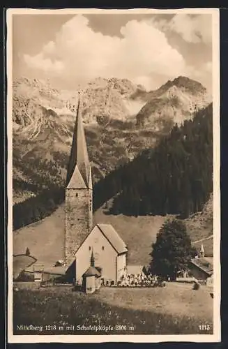 AK Mittelberg, Ansicht mit Schafalköpfe