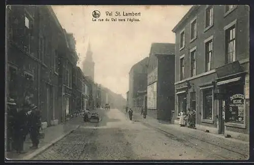 AK Val St. Lambert, La rue du Val vers l`église